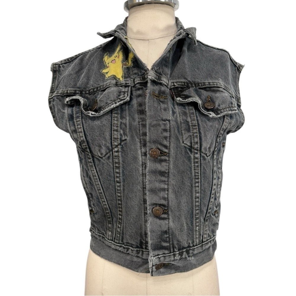 Vintage Levi's Pokemon Denim Vest Size Small